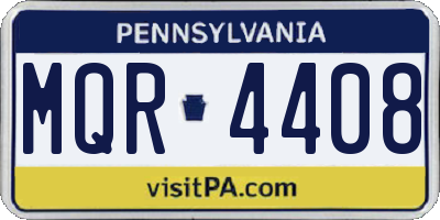 PA license plate MQR4408