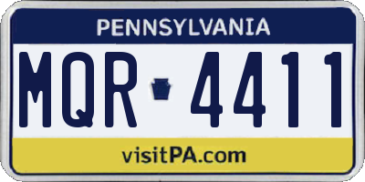 PA license plate MQR4411
