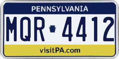 PA license plate MQR4412