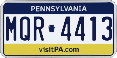 PA license plate MQR4413