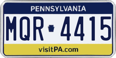 PA license plate MQR4415