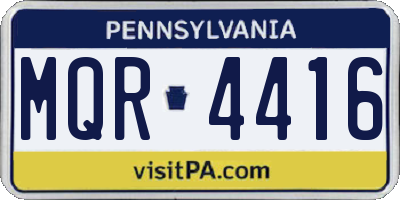 PA license plate MQR4416