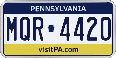 PA license plate MQR4420