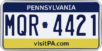 PA license plate MQR4421