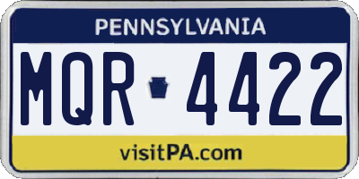PA license plate MQR4422
