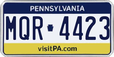 PA license plate MQR4423
