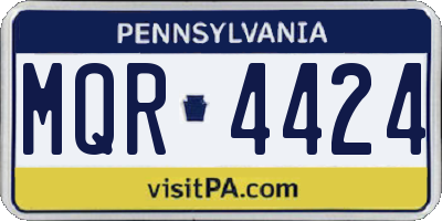 PA license plate MQR4424