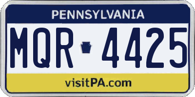 PA license plate MQR4425