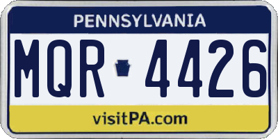 PA license plate MQR4426