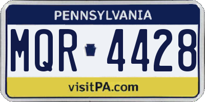 PA license plate MQR4428