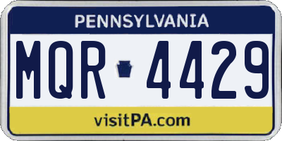 PA license plate MQR4429