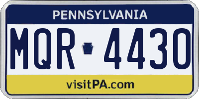 PA license plate MQR4430