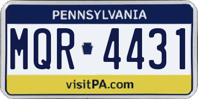 PA license plate MQR4431