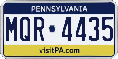 PA license plate MQR4435