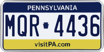 PA license plate MQR4436