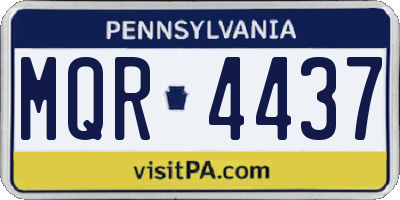 PA license plate MQR4437