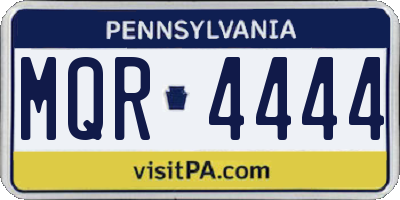 PA license plate MQR4444