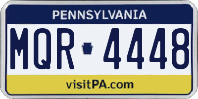PA license plate MQR4448