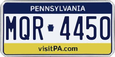 PA license plate MQR4450