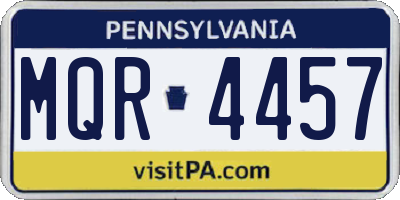 PA license plate MQR4457