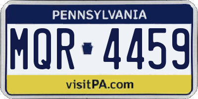 PA license plate MQR4459