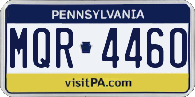 PA license plate MQR4460