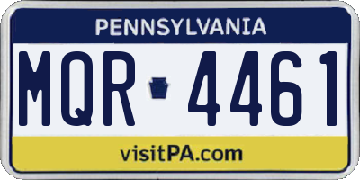 PA license plate MQR4461