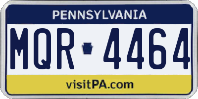 PA license plate MQR4464