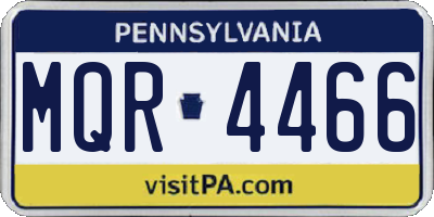 PA license plate MQR4466