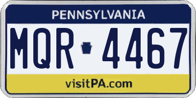 PA license plate MQR4467