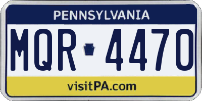 PA license plate MQR4470