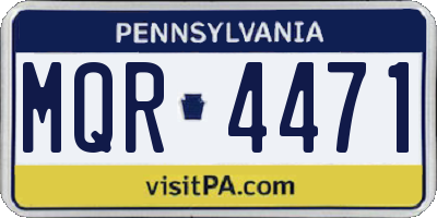 PA license plate MQR4471