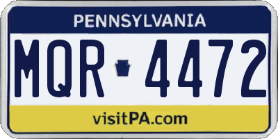 PA license plate MQR4472