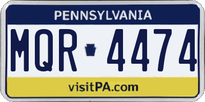 PA license plate MQR4474