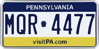 PA license plate MQR4477