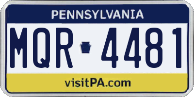 PA license plate MQR4481