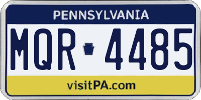 PA license plate MQR4485