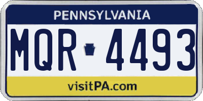 PA license plate MQR4493