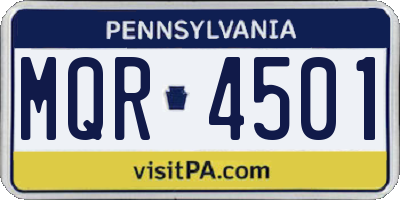 PA license plate MQR4501