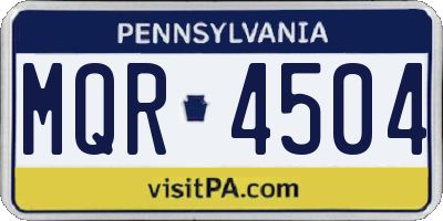 PA license plate MQR4504