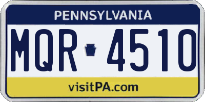 PA license plate MQR4510