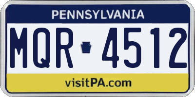 PA license plate MQR4512