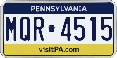 PA license plate MQR4515