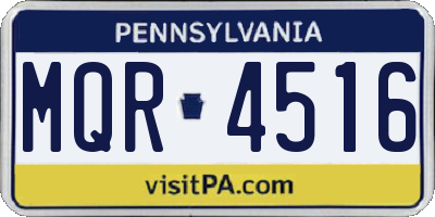 PA license plate MQR4516