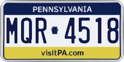 PA license plate MQR4518