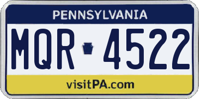PA license plate MQR4522