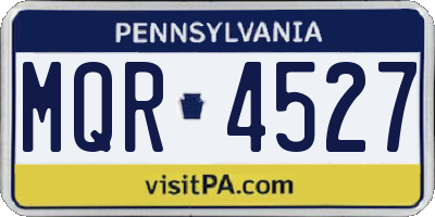 PA license plate MQR4527