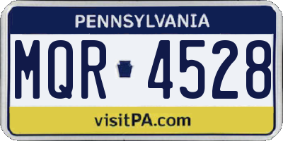 PA license plate MQR4528