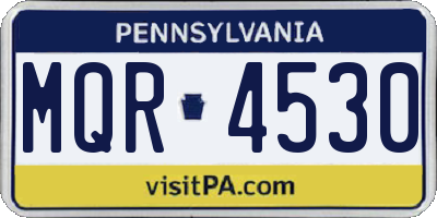 PA license plate MQR4530