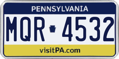 PA license plate MQR4532